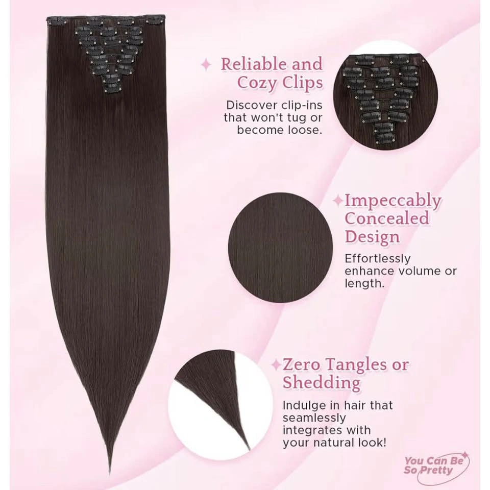 26 Inch Clip on Hair Extensions (Black) - photo 3