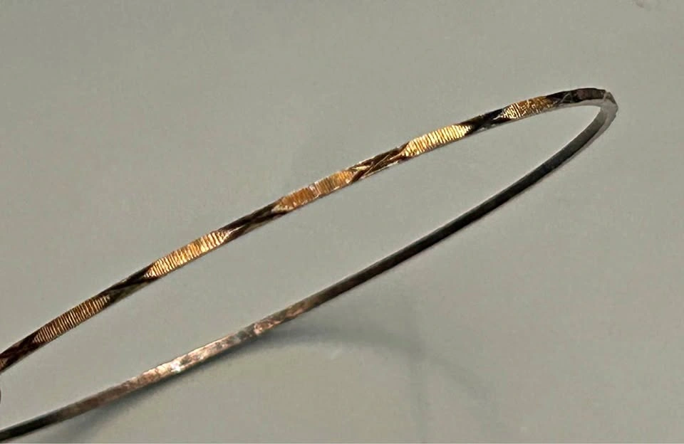 Vintage Sterling Silver Hammered Bangle/Hoop