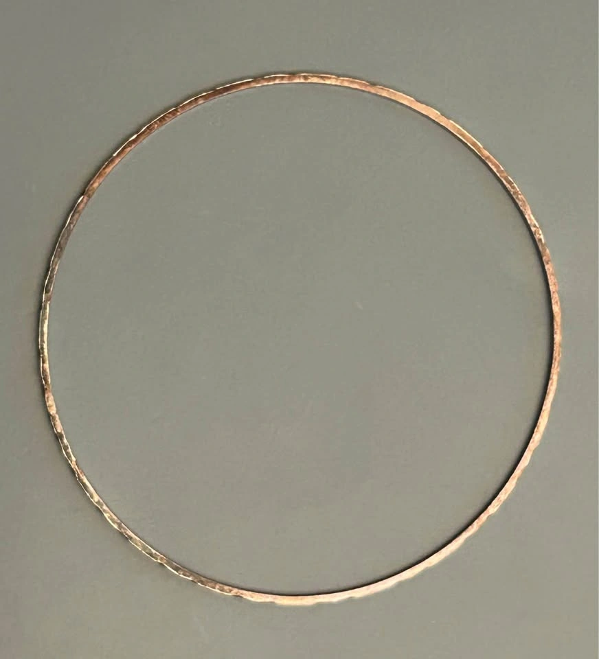 Vintage Sterling Silver Hammered Bangle/Hoop - photo 3