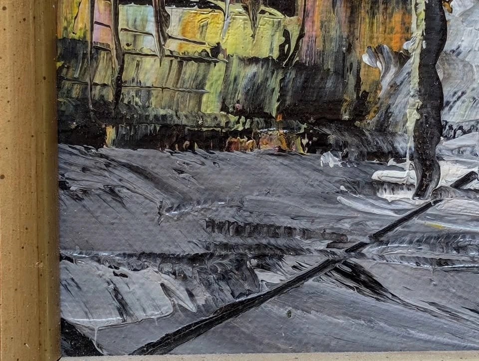 Framed Original Oil Painting of Urban Street Scene - photo 5