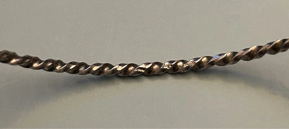 Vintage Sterling Silver Twisted Bangle Bracelet - photo 2