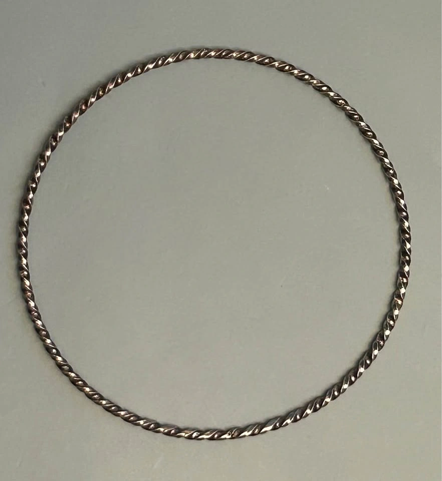 Vintage Sterling Silver Twisted Bangle Bracelet - photo 3