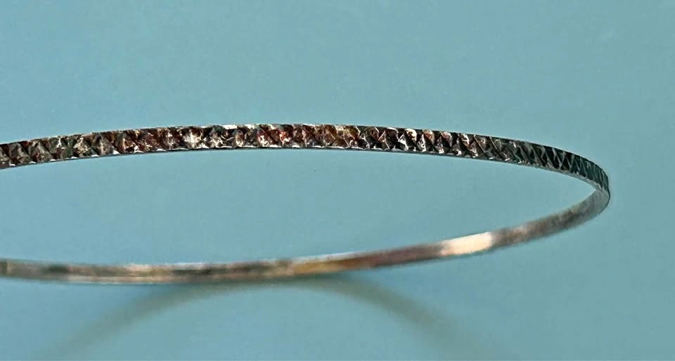 Vintage Sterling Silver Hammered Bangle Bracelet