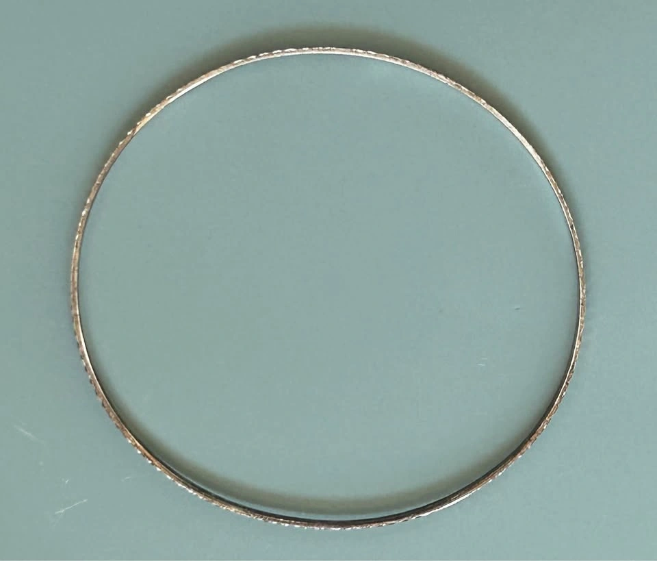 Vintage Sterling Silver Hammered Bangle Bracelet - photo 3