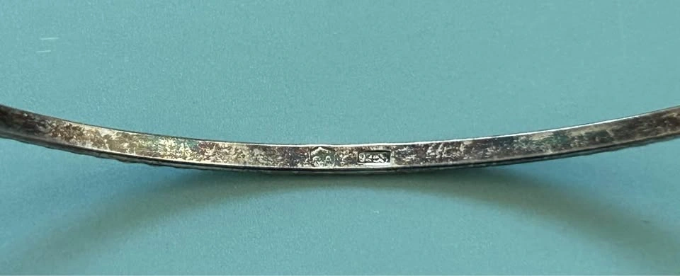 Vintage Sterling Silver Hammered Bangle Bracelet - photo 4