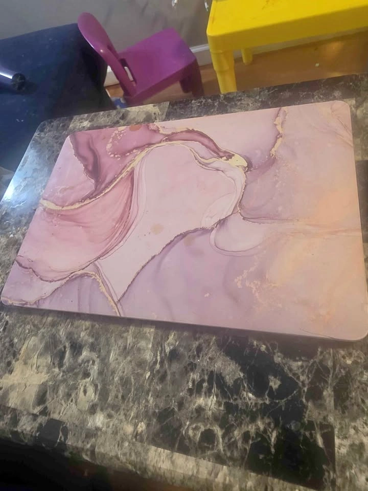 MacBook Air with Pink Marble Hard Case