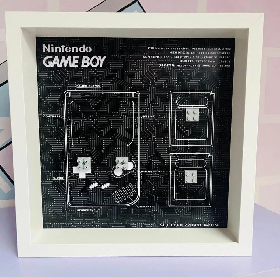 Frame Display Case for Lego GameBoy 72046 - White Version - photo 2