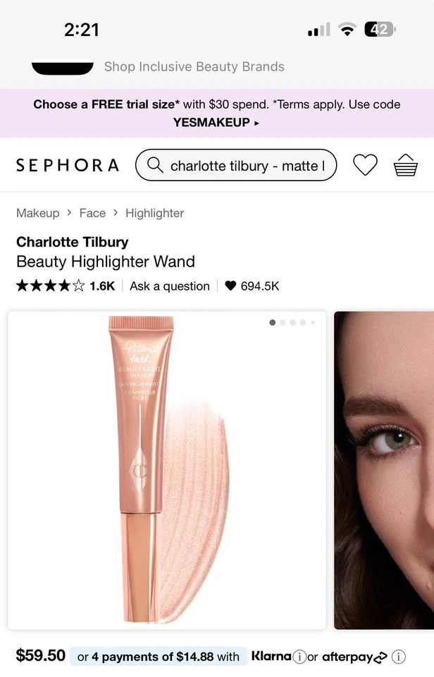 Charlotte Tilbury Highlighter Wand - Brand New! - photo 4