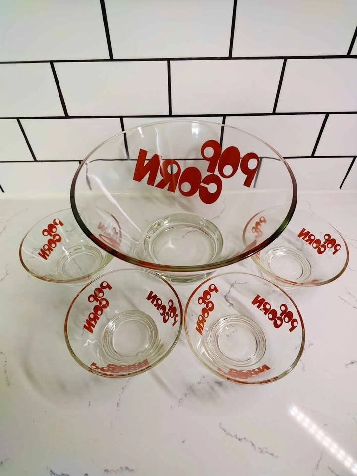 Vintage 70's Popcorn Wheaton Glass Bowl Set x5 - photo 4