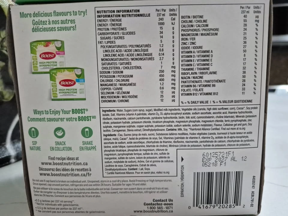 4 Sealed Boxes! Strawberry or Chocolate High Protein BOOST Meal - photo 2