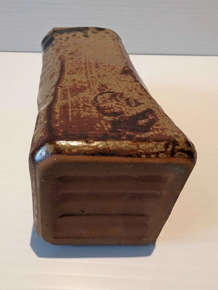 7" Red Clay Pottery Vase with Brown Drip Glaze - photo 3