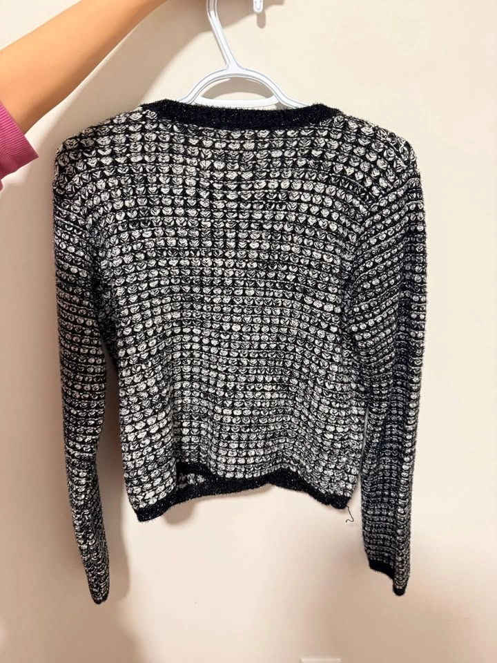 Black & White Tweed Cardigan Jacket – XS - photo 2