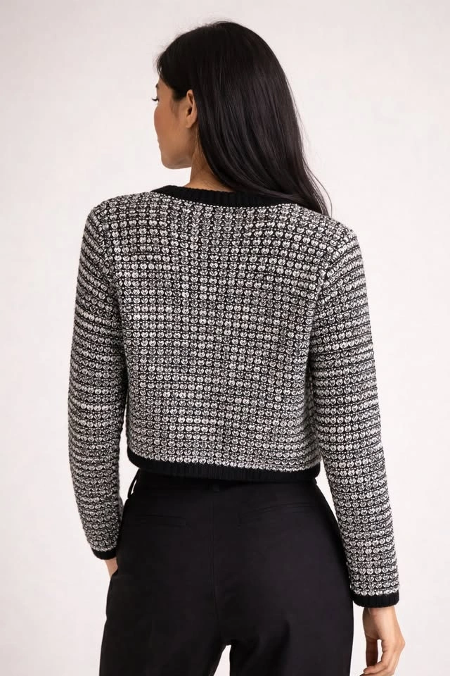 Black & White Tweed Cardigan Jacket – XS - photo 4