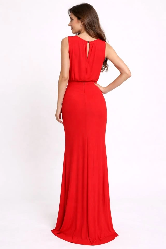 Elegant Red Floor-Length Evening Dress – Size M - photo 2