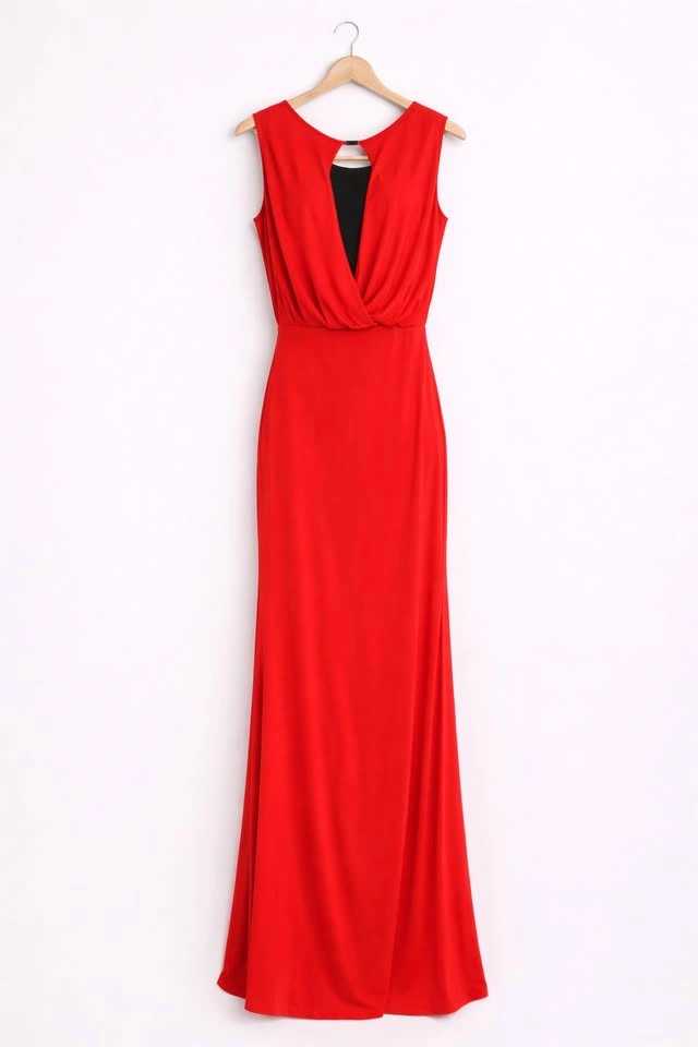 Elegant Red Floor-Length Evening Dress – Size M - photo 3