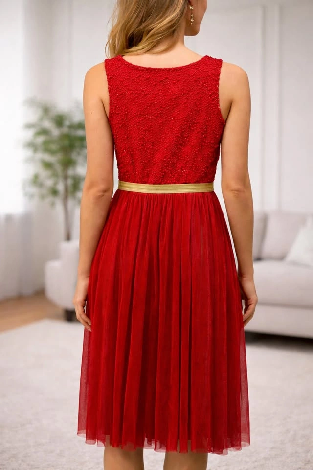 Elegant Red Christmas Dress, Holiday Party & Evening Wear - photo 2