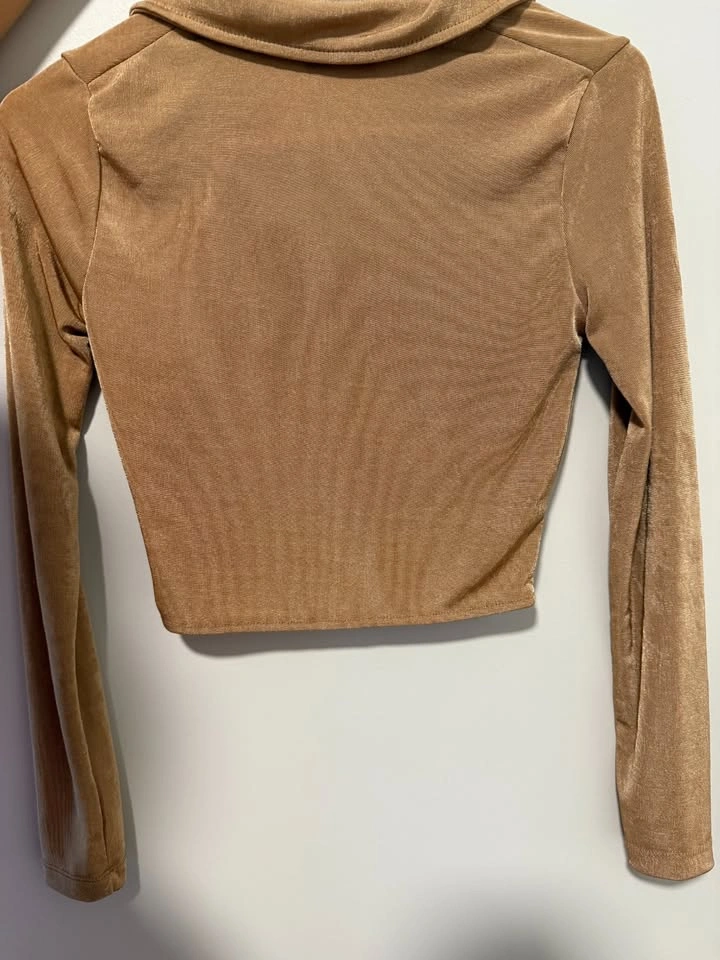 Stylish Ruched golden brown blouse - Size S - photo 5