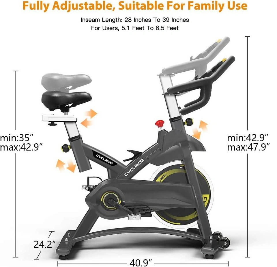 CYCLACE EXERCISE BIKE STATIONARY, 330LBS CAPACITY - BLACK/STAINL - photo 3