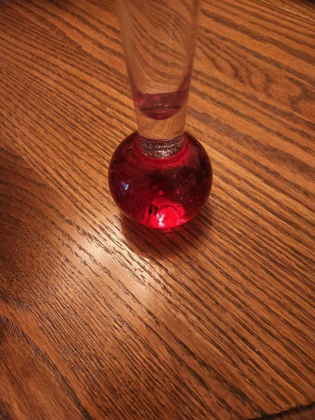 Red Glass Bubble Stem Vase image indicator(3)