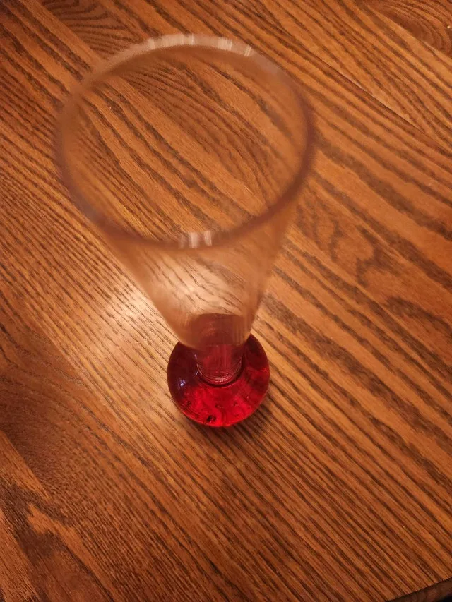 Red Glass Bubble Stem Vase image indicator(4)