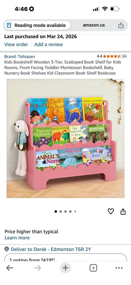 Kids Wooden Book Shelf