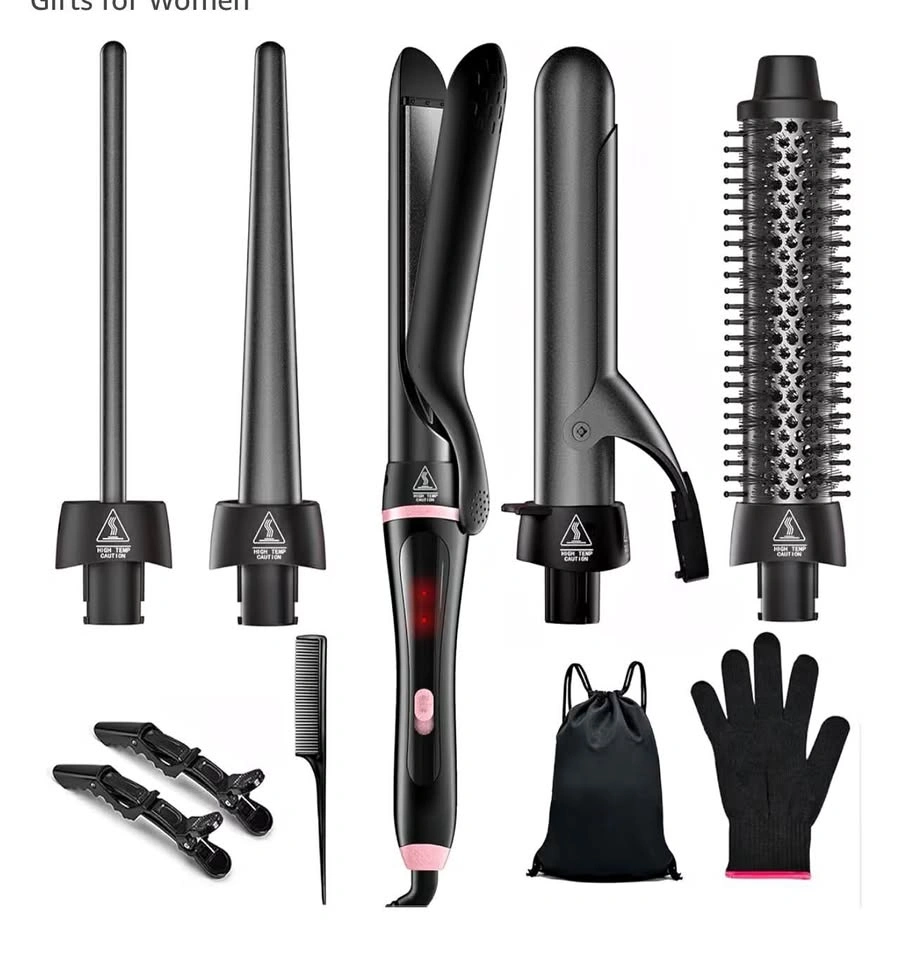 Aduarjo 5-in-1 Curling Iron Set with Thermal Brush