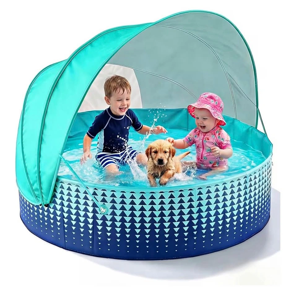 Jasonwell Kiddie/Baby Pool Foldable with Canopy 12” x 48”