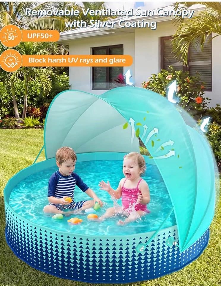 Jasonwell Kiddie/Baby Pool Foldable with Canopy 12” x 48” - photo 2