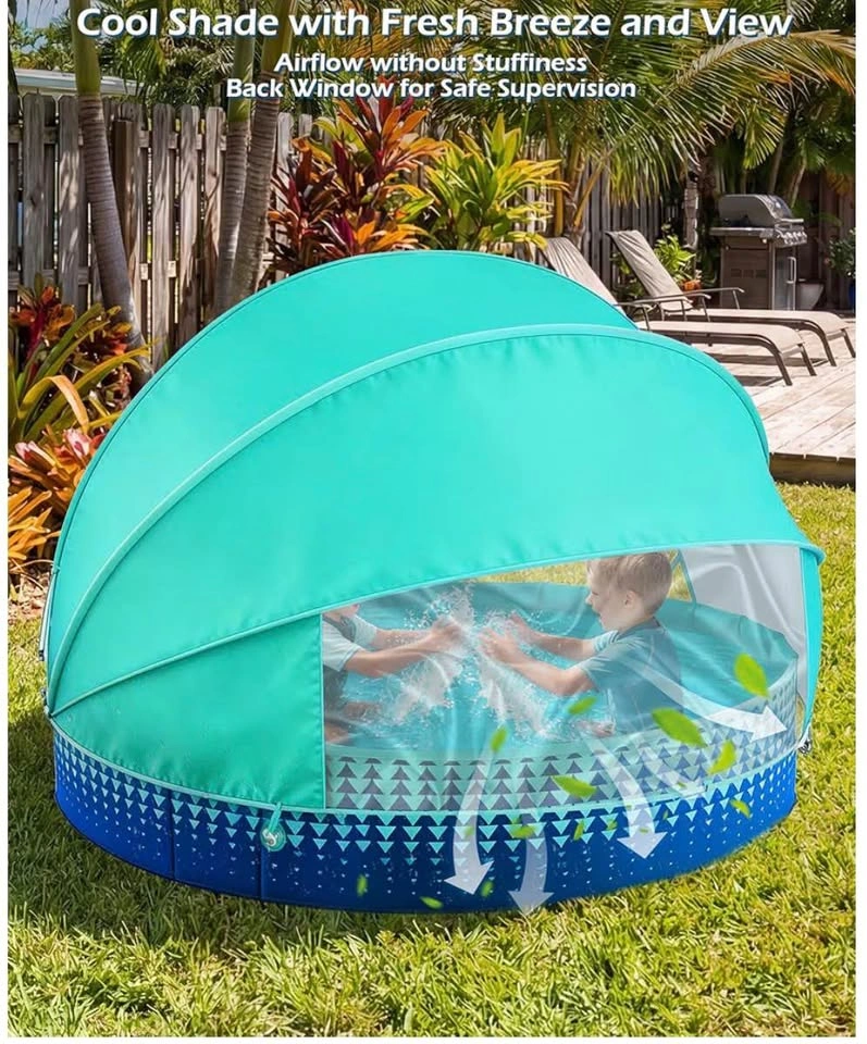 Jasonwell Kiddie/Baby Pool Foldable with Canopy 12” x 48” - photo 3
