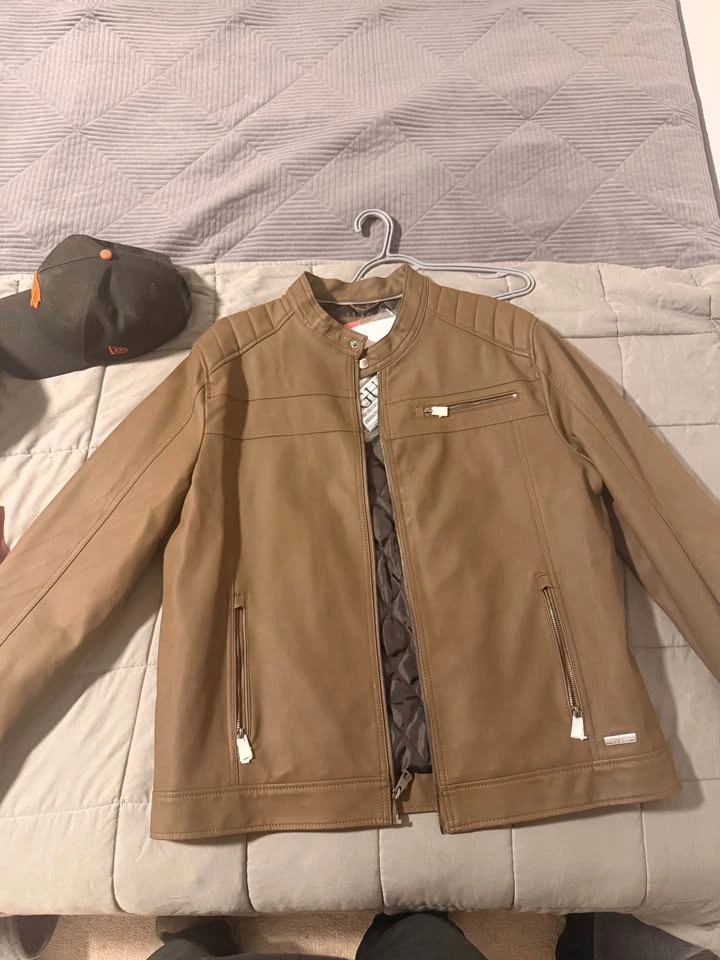 Guess Paxton Suede Moto Jacket Cognac XL - photo 4