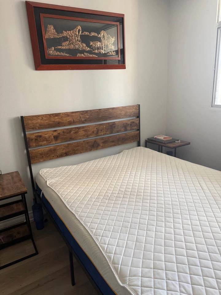 Queen Bed with Mattress and Side Table Set - photo 3