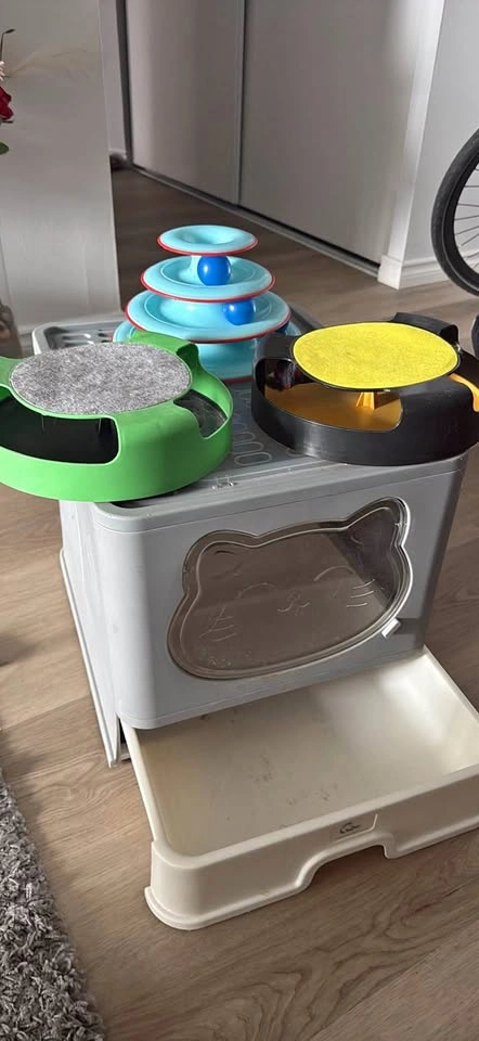 Complete Cat Care & Play Bundle – Litter Box + 3 Toys