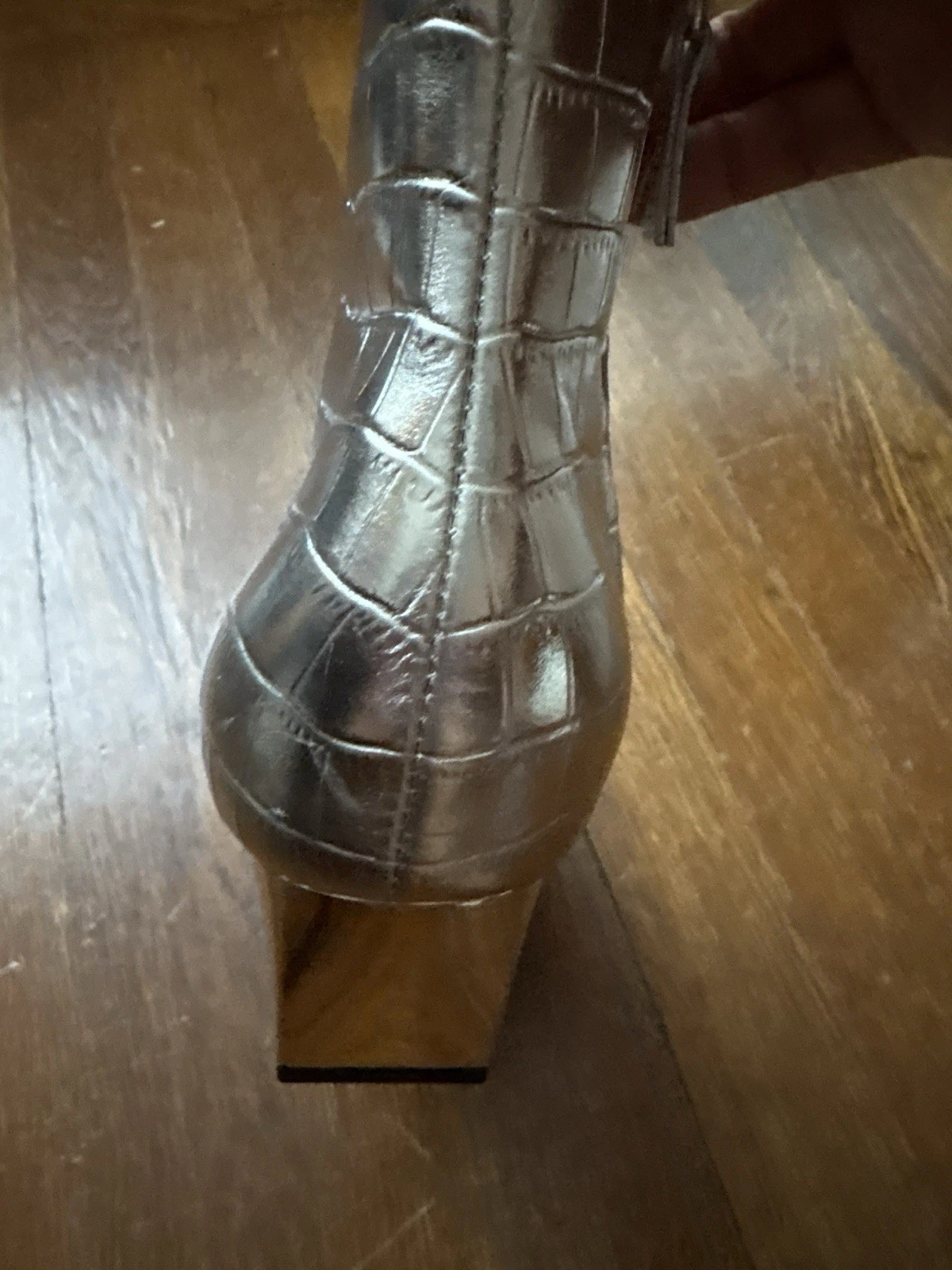 Kat Maconie Amari Silver Croc Ankle Boots - Size 37! One Boot! P - photo 4