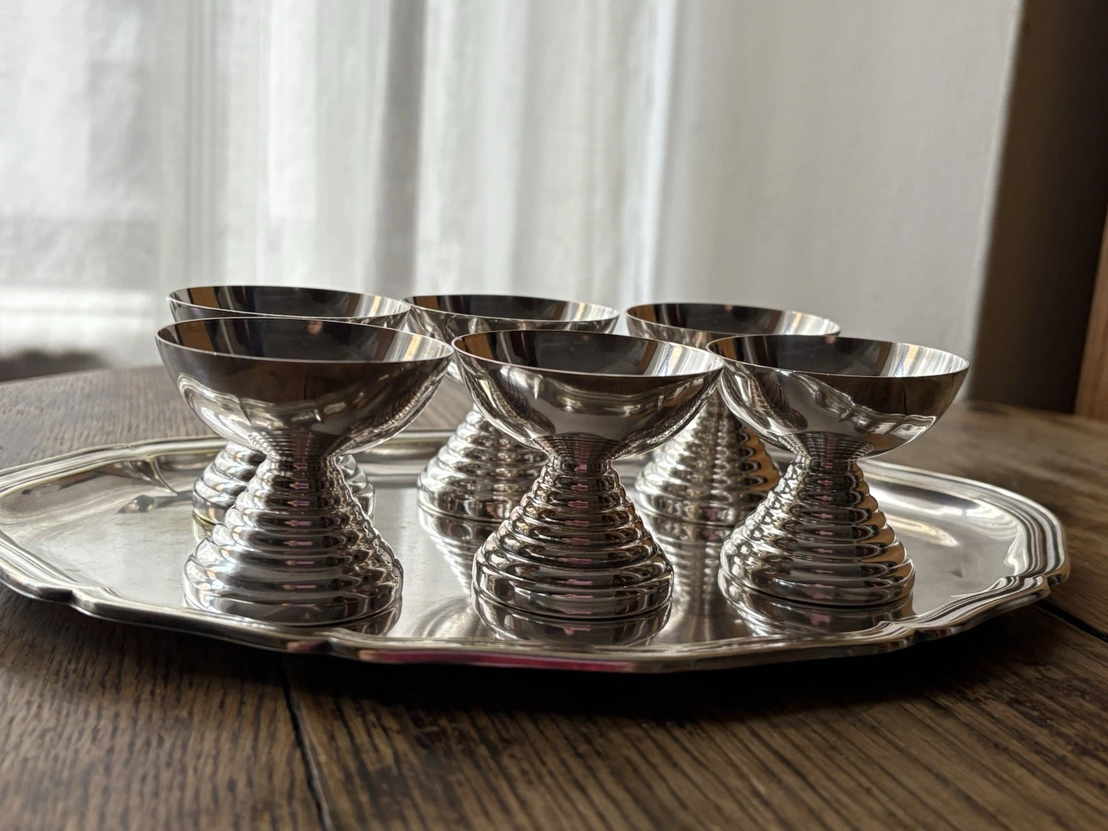 RARE VINTAGE SIGG switzerland Cups Silver plated & TRAY - photo 4