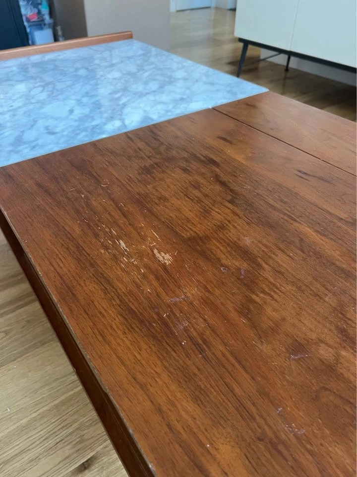 West Elm Mid-Century Marble & Walnut Pop-Up Coffee Table - photo 5