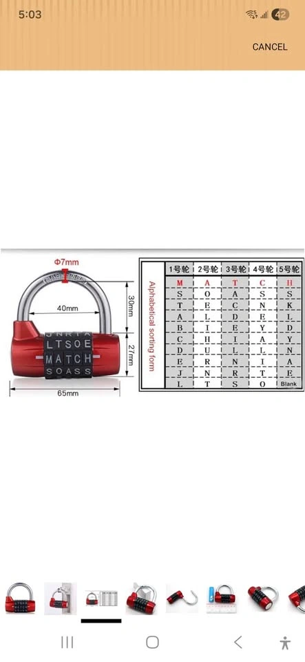 5 Digit Alphabetical Combination Lock - photo 4
