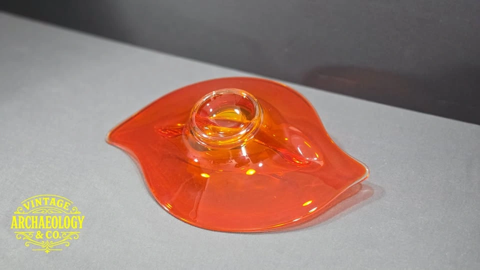 ORANGE GLASS DIVIDED DISH BY VIKING GLASS - photo 4