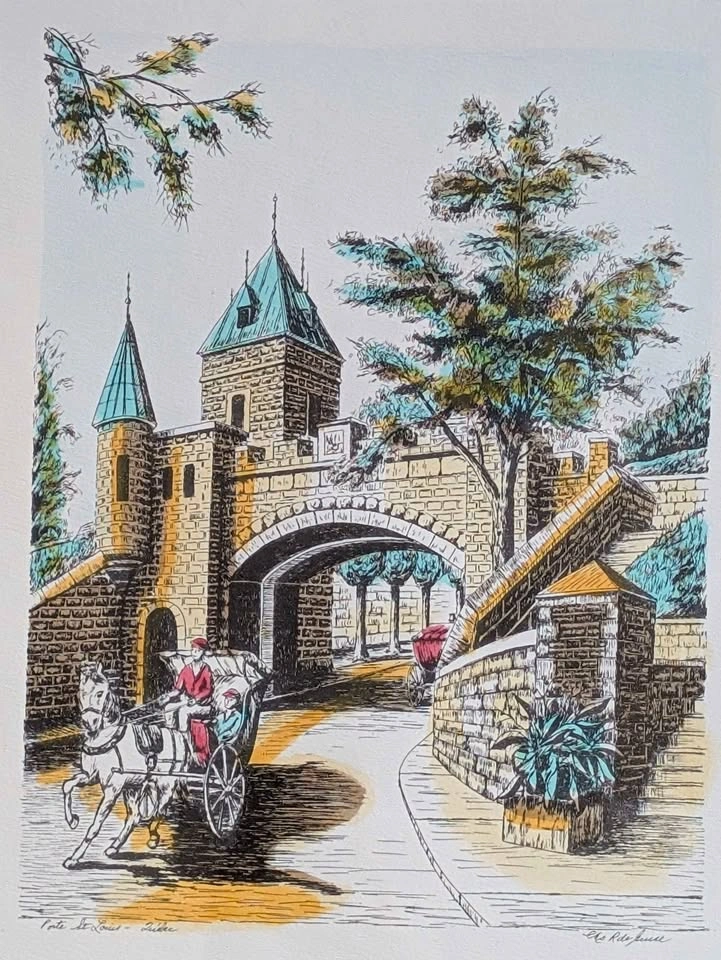 Signed Art Print of Quebec in Quality Wood Frame - photo 2
