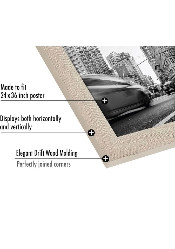 24x36 Large Wall Frame – Driftwood Finish (Modern Decor) - photo 3