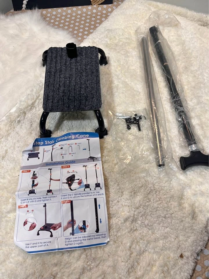 Step Assist Cane with Built-in Support Platform