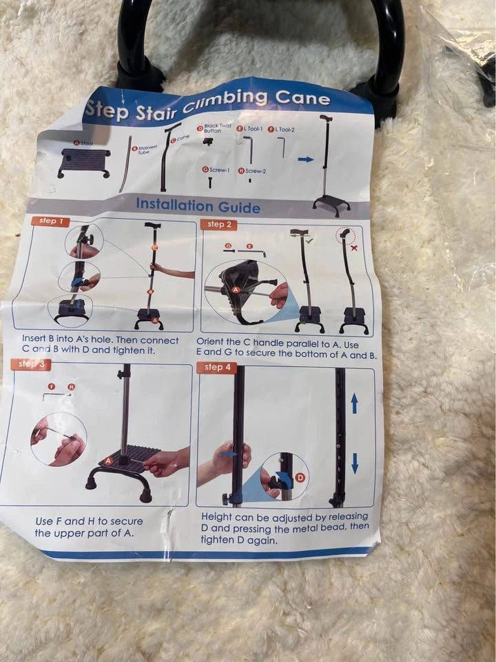 Step Assist Cane with Built-in Support Platform - photo 2