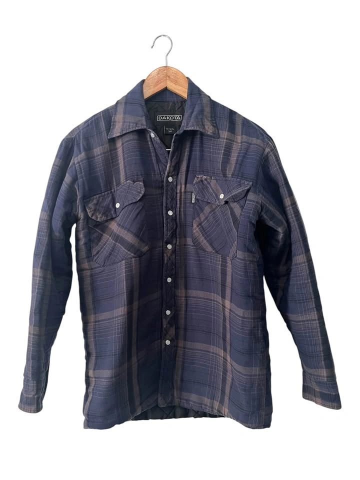 DAKOTA navy Plaid Jacket Small (14-14 1/2)