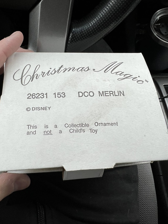 DCO Disney Grolier Christmas Ornament - Merlin (New Old Stock)