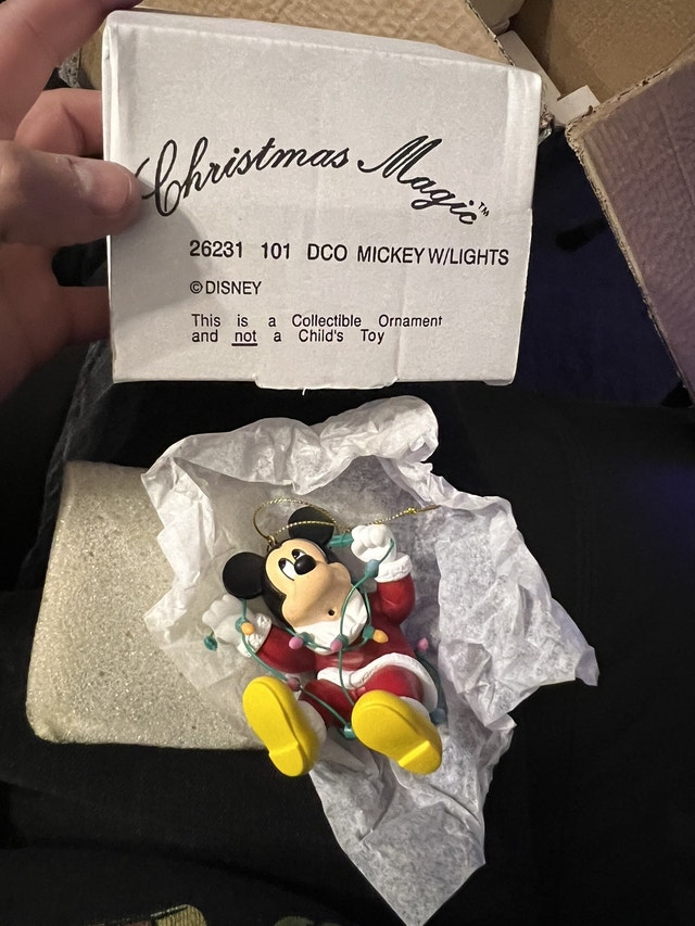 Grolier Disney Ornaments - Minnie & Mickey Mouse (New Old Stock)