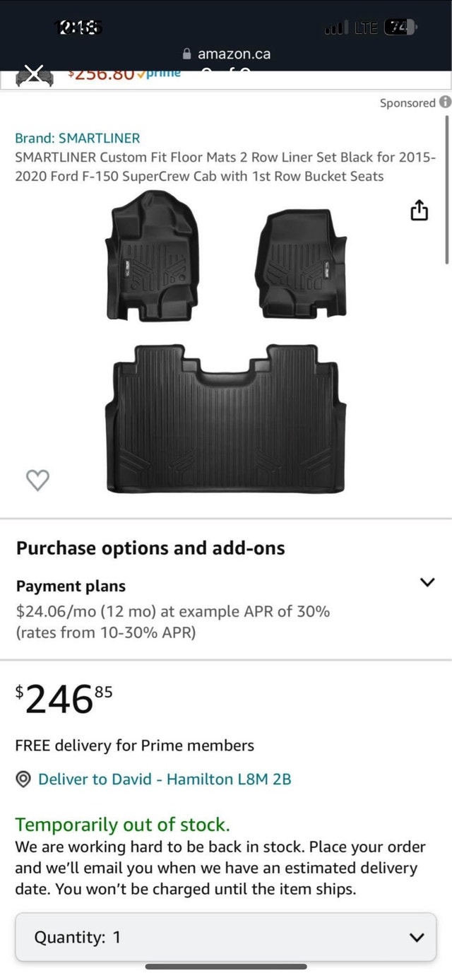 SMARTLINER 3D Floor Mats for 2015-24 Ford F-150 SuperCrew