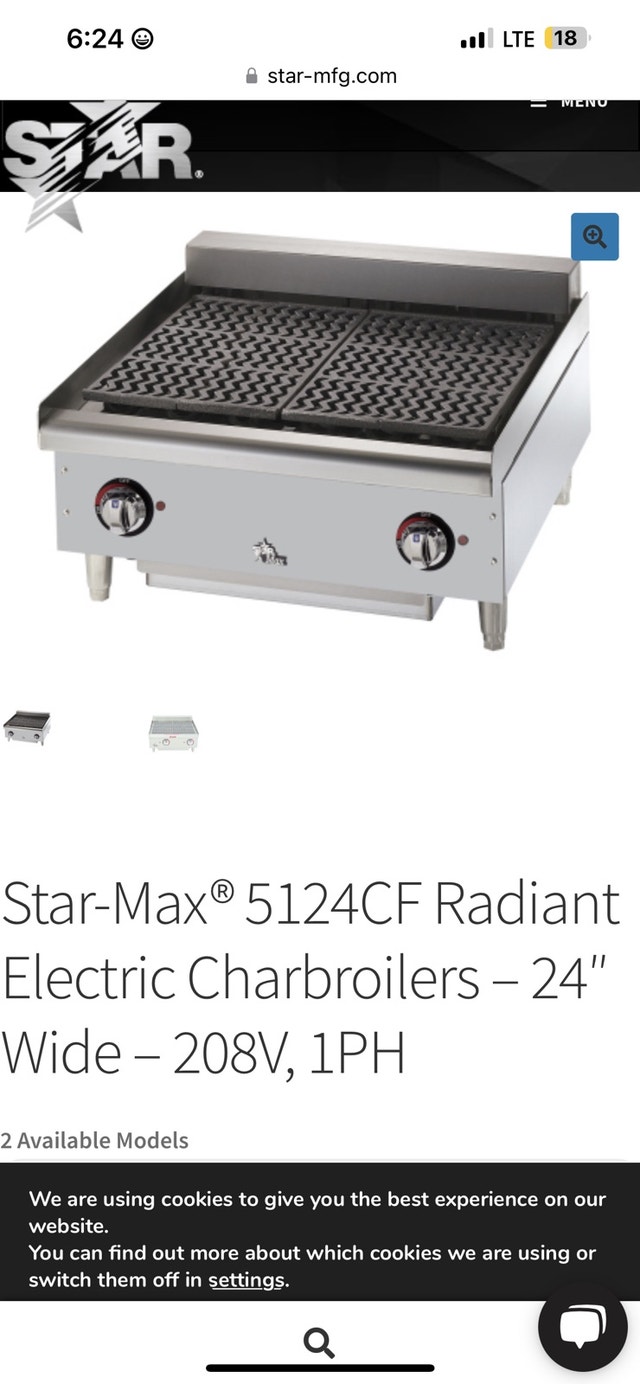 Star 5124CF 24" Electric Charbroiler - 3Ph, 208V NEW