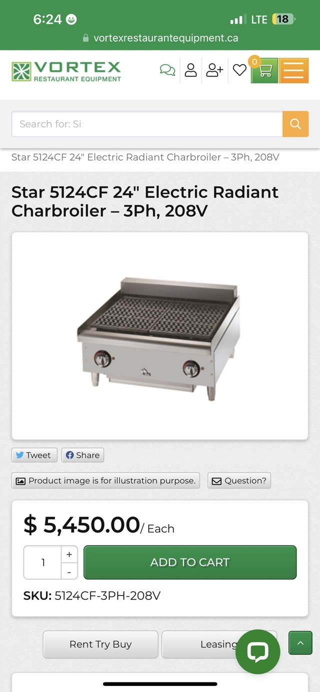 Star 5124CF 24" Electric Charbroiler - 3Ph, 208V NEW - photo 2