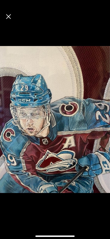 Nathan Mackinnon 1/1 Signed Hand Painted Jersey by Canadian Arti - photo 4