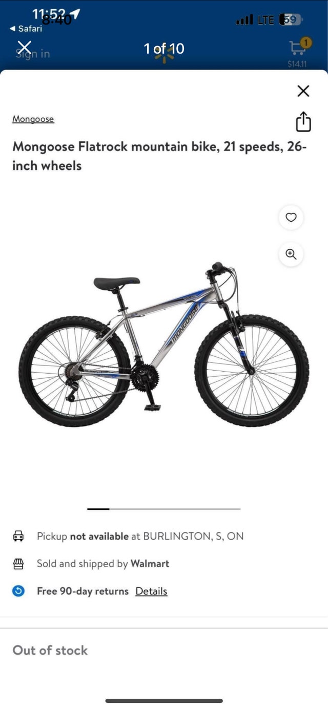 Mongoose Men's Flatrock Mountain Bike 26" 21-Speed Aluminum
