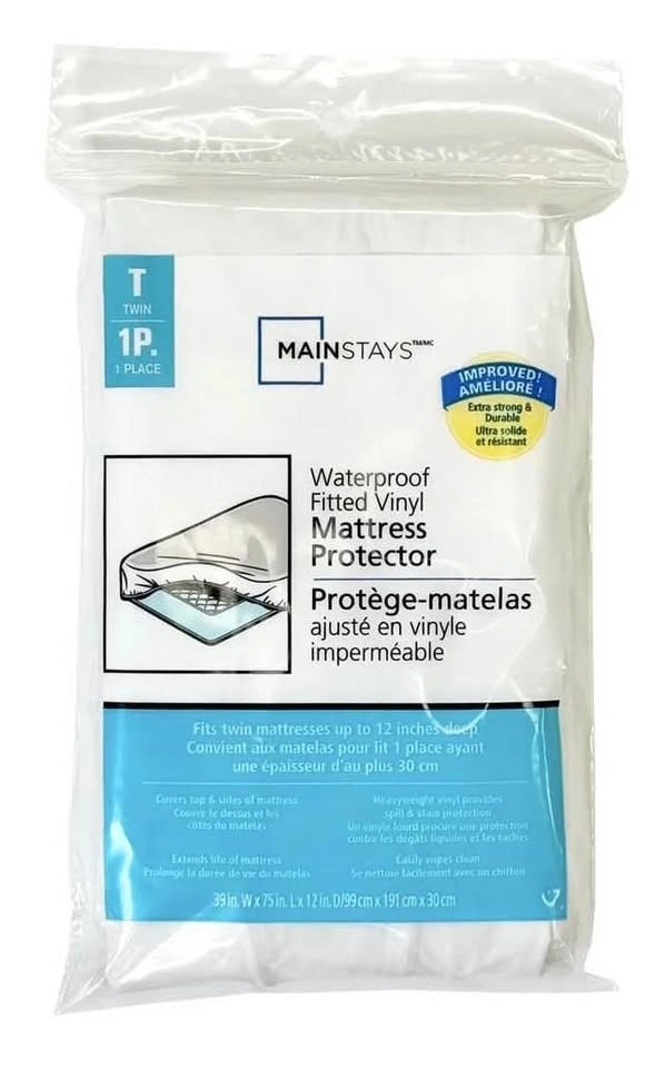 Twin Fitted Vinyl Mattress Protector New - photo 2